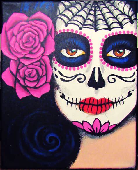 Dia De Los Muertos Day Of The Dead Acrylic Paint On Canvas I Painted