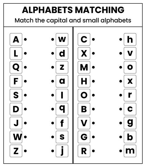 Capital Letters Alphabet Matching Worksheets For Kindergarten Pdf The