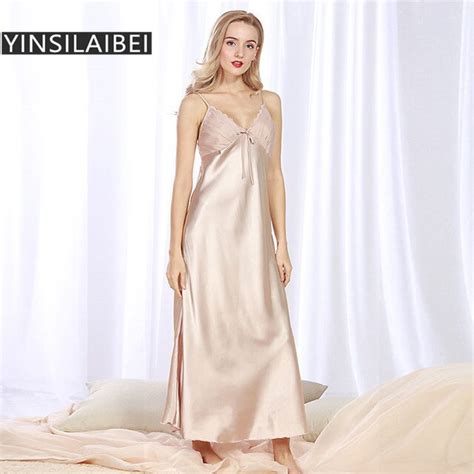 Summer Sexy Silky Nightgowns Women Nightwear Female Plus Size Sleepwear