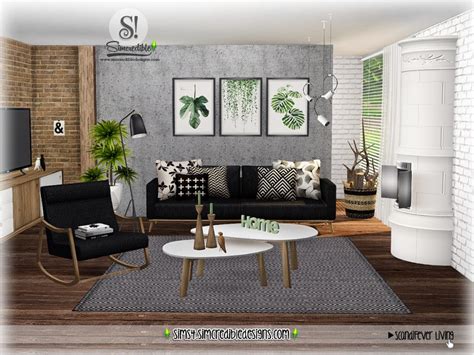 The Sims Resource Scandifever Living Room