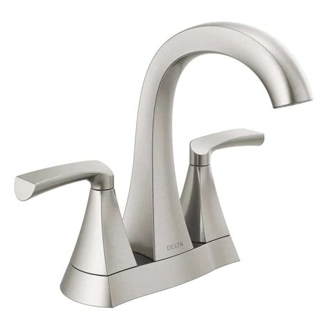 Delta 25899lf Sp Pierce 4 In Centerset 2 Handle Bathroom Faucet In Spotshield Brushed Nickel