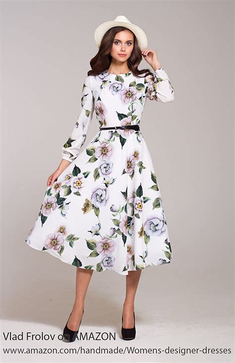 White Summer Dress Summer Midi Dress Floral Dress With