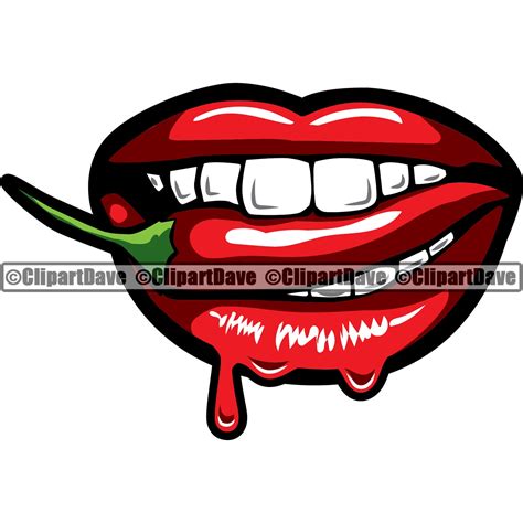 Sexy Lips Dripping Biting Hot Red Chili Pepper Svg Design Etsy