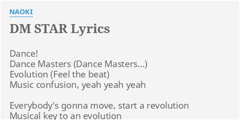 Dm Star Lyrics By Naoki Dance Dance Masters Evolution