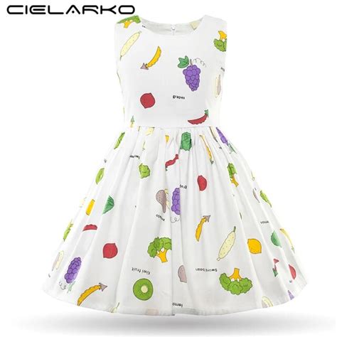 Cielarko Baby Girls Fruit Dress Children Cotton Sleeveless Design
