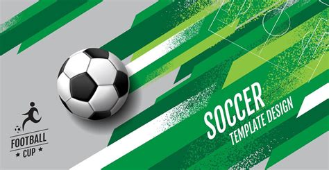 Soccer Template Design Football Banner Sport Layout Design Green