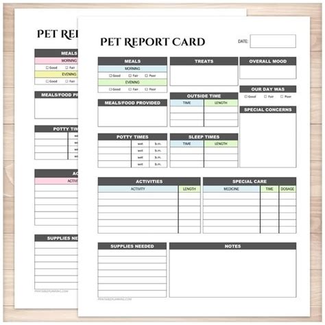 How to take care of a puppy? Pet Report Card - Daily Care Sheet - 2 page BUNDLE ...