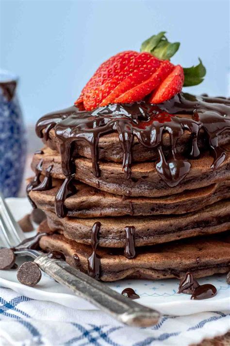 Homemade Chocolate Pancakes Recipe Fluffy Double Chocolate