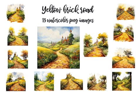 Yellow Brick Road Clipart Graphic By Retrowalldecor · Creative Fabrica