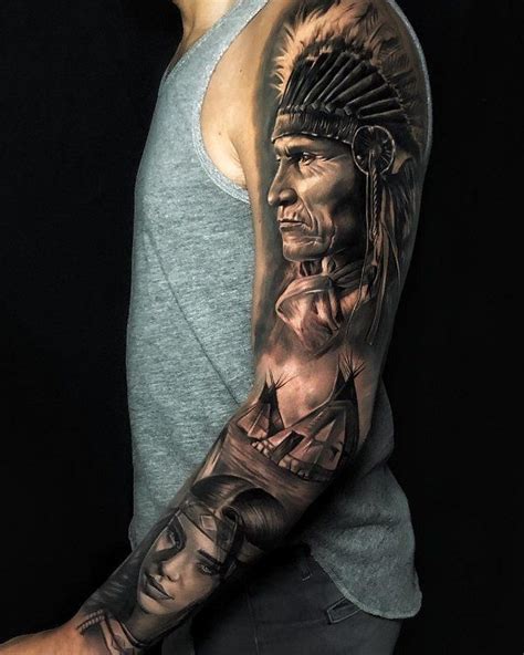 80 Native American Tattoo Designs Art And Design Native American Tattoo Sleeve Native