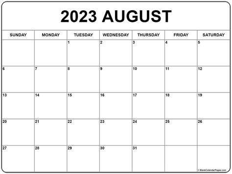 Printable August 2023 Calendar Printable Form Templates And Letter