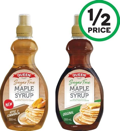 Queen Sugar Free Maple Flavoured Syrup 355ml Offer At Woolworths