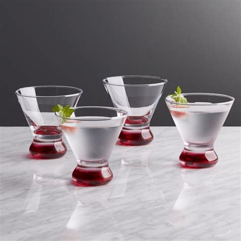 Dizzy Red Cocktail Glass Set Of 4 Crate And Barrel Fun Wine Glasses Holiday Tableware