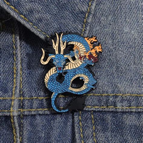 Blue Fighting Dragon Shenron Enamel Pin Cute Cartoon Anime Lapel Badge For Backpacks And