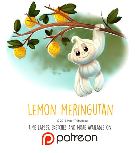 Daily Paint 1452 Lemon Meringutan By Cryptid Creations Cute Food