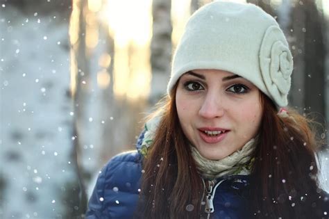 Premium Photo Snow Winter Portrait Female