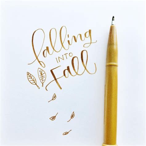 Falling Into Fall Autumn Hand Lettering Lettering Brush