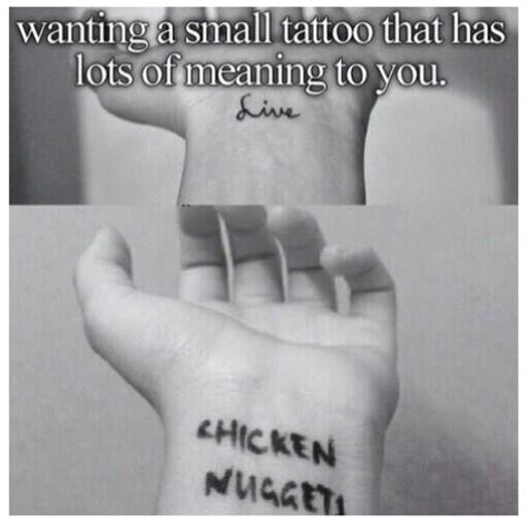 Kawaii chicken nugget tattoo by @hollietoldmeto mini chicken nugget tattoo by @caleblynchtattoos living the nug life. Chicken nuggets tattoo | Giggly Stuff | Pinterest