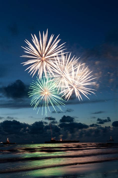 Fireworks Over A Beach In The Netherlands Fireworks Photography New