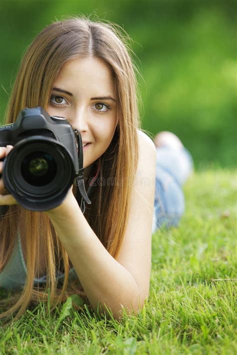 Beautiful Young Photographer Stock Image Image Of Activity Looking
