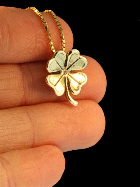Four Leaf Clover Charm 14k Gold Marty Magic Store