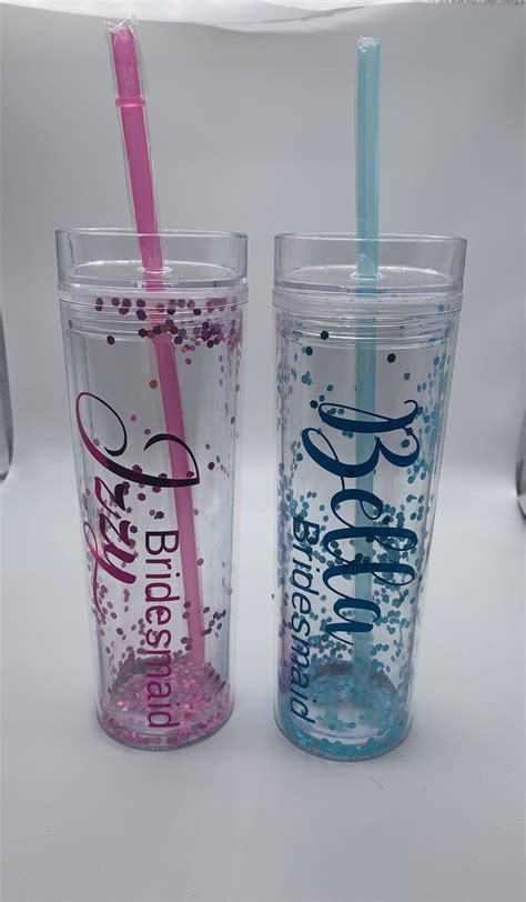 Personalised Glitter Cup Glitter Cup With Straw Glitter Etsy