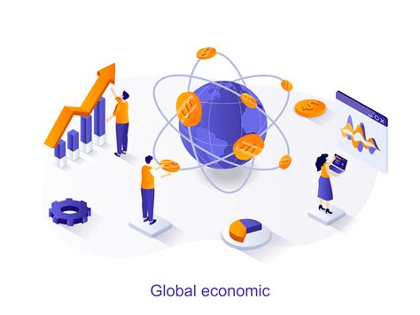 Global Economic Isometric Web Concept People Study Financial