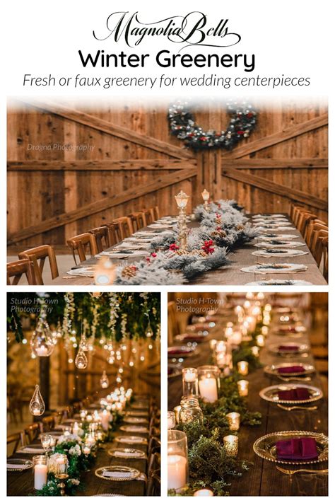 Winter Wedding Centerpiece inspiration for a Festive Barn Wedding