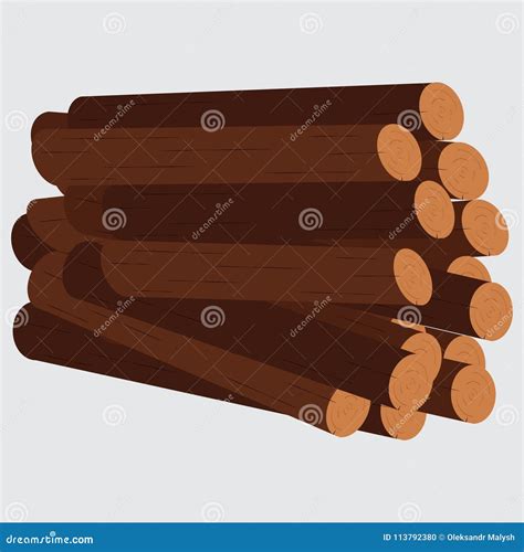 Pile Of Logs Stock Vector Illustration Of Group Forestry 113792380