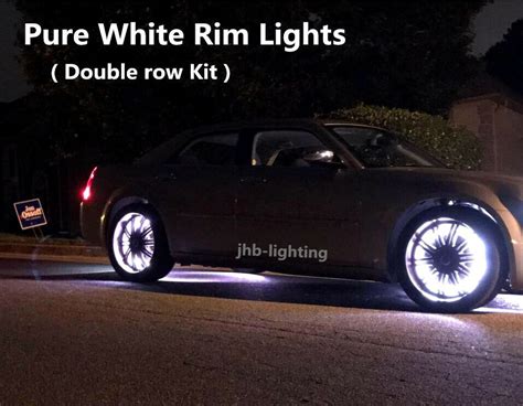 Jhb Lighting 4x 155 Ip68 Brightest White Double Row Leds Wheel Rings