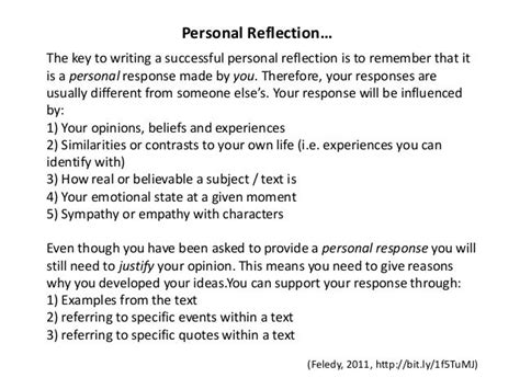 Reviewing examples of effective reflection papers is a great way to get a better idea of what's expected. Image result for write personal reflection | Reflection ...