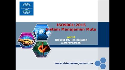 ISO9001 2015 Sistem Manajemen Mutu Part 8 Klausul 10 Peningkatan YouTube