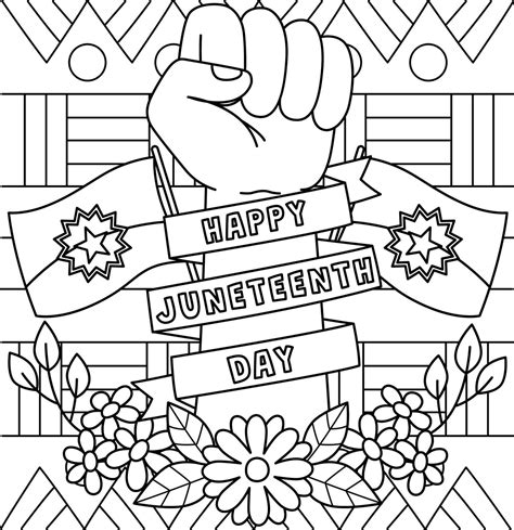 Happy Juneteenth Day Coloring Page for Kids 23851423 Vector Art at Vecteezy