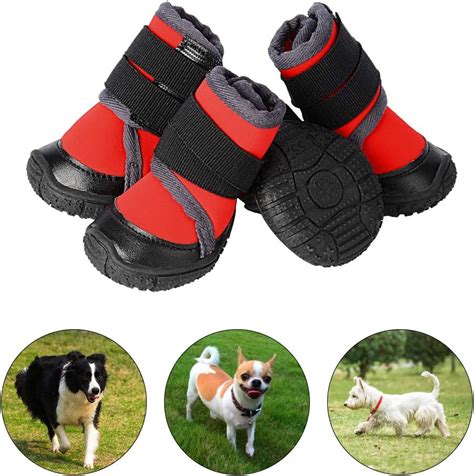 PetLoft Dog Boots Protect Paws Easy to Wear Slip Resistant 4pcs Dog