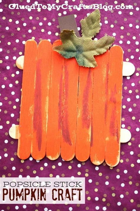 Popsicle Stick Pumpkins Kid Craft Crafts For Kids Crafts Toddler