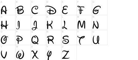 Disney Calligraphy Alphabet