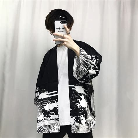 Buy 2018 New Mens Kimono Japanese Clothes Streetwear Casual Kimonos Jackets