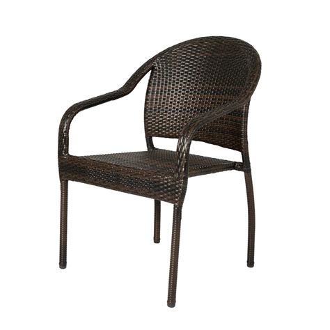 Experience fine dining in classic style using this stunning all weather wicker outdoor dining chair on your porch, patio or deck. Rhodos Café Stacking Chair in Mocha All-weather Wicker ...