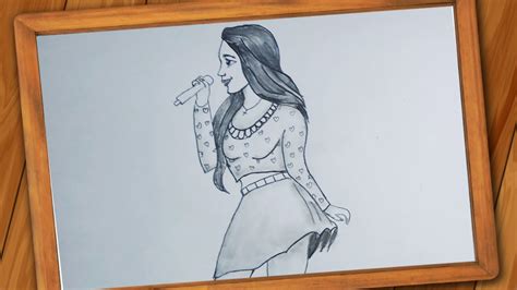 World Music Day Drawing How To Draw Girl Singing A Song 👩‍🎤 Ll