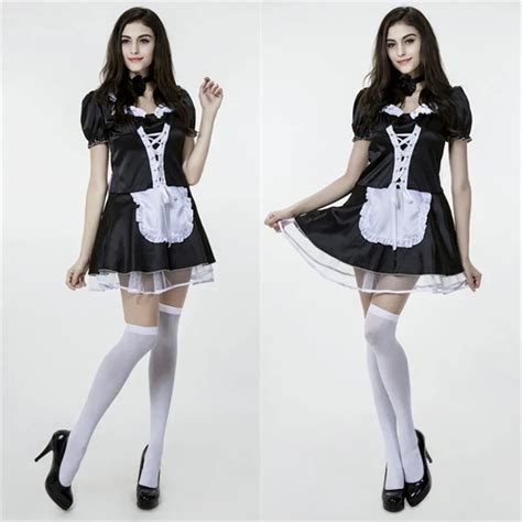 New Dolce Maid Costume Lovely Women Mini Dress Elegant Gothic Lolita