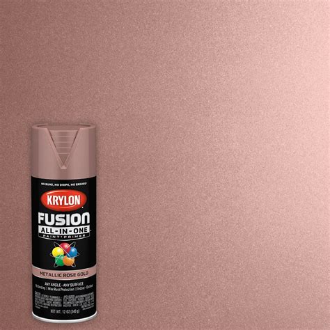 Krylon Fusion All In One Gloss Rose Gold Metallic Spray Paint Actual