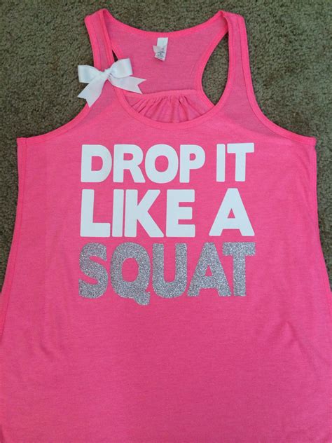Drop It Like A Squat Neon Pink Workout Tank Fitness Tank Women