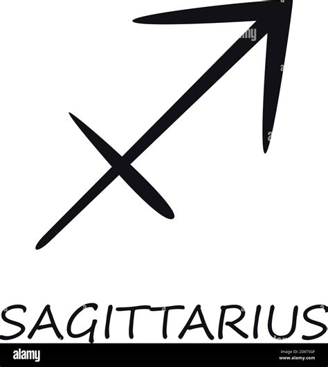 Sagittarius Zodiac Sign Black Vector Illustration Stock Vector Image