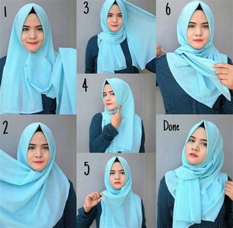 Tutorial Hijab Pashmina Untuk Wajah Lebar 1000 How To Wear Hijab