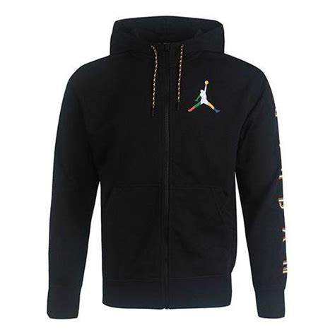 Nike Logo Printing Zipper Cardigan Hooded Jacket Black For Men Lyst