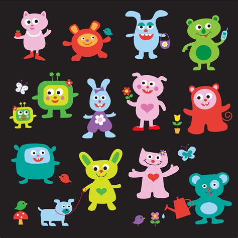 Cute Monster Cartoon Characters 509078 Download Free