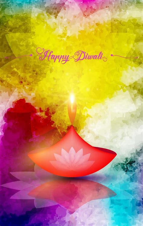 Happy Diwali Festival Of Lights India Celebration Colorful Template