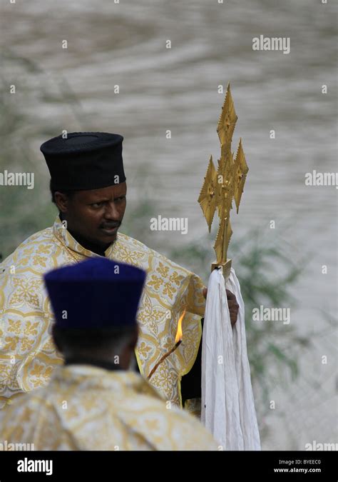 Ethiopian Orthodox Clergy Taking Part In The Epiphany Ceremony At The