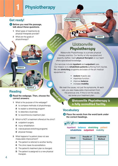 Career Paths Physiotherapy English For Specific Purpose Esp