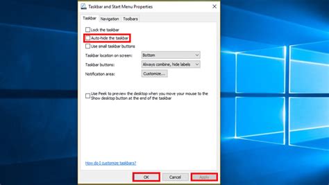 Customise The Windows 10 Taskbar Bt